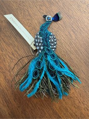 Deepa Gurnani Peacock Brooch NWT